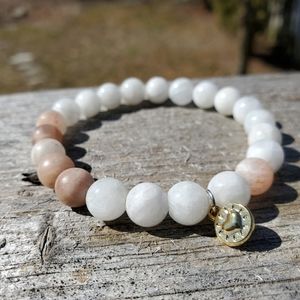 Moonstone & Sunstone Stretch Bracelet